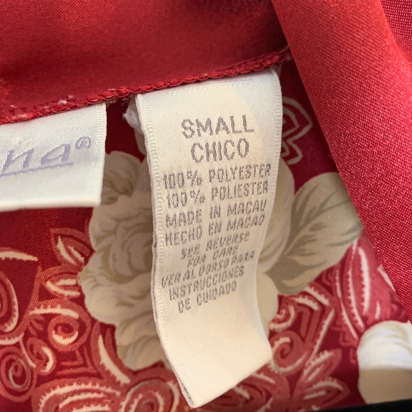 Adonna Peignoir Long Robe & Gown Set Womens Size Small Red Satin Roses Floral - Picture 4 of 15